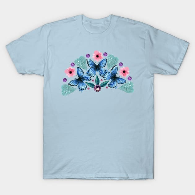 Butterfly Arch - Blue T-Shirt by MerryMakewell